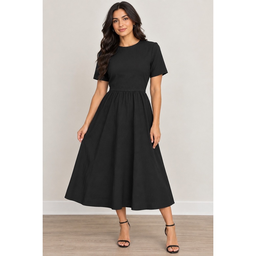 Christian Dior D Uniforme Black Midi Dress A-line Size 2